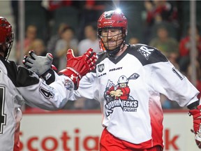 Curtis Dickson and the Calgary Roughnecks beat the Swarm in Georgia on March 25, 2016.