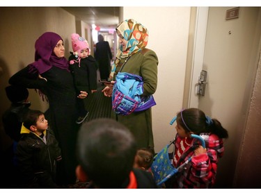 Syrian refugee families adjust to life at hotel in Calgary, Ab., on Tuesday February 23, 2016.