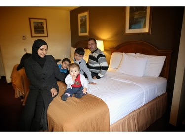 The Hashma family just arrived at a hotel in Calgary on Tuesday February 23, 2016.