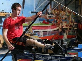 Trinity Tratch, 17, a double amputee, excels at two high-level sports: giant slalom and sprint kayaking. He credits War Amps for allowing him to live an active life.