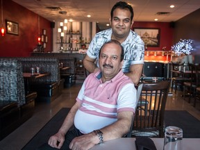 Vishal and Sham Kumar at Hot Million Indian cuisine in Calgary.