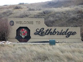 City of Lethbridge welcome sign