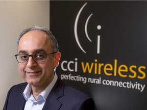 Amir Bigloo, CEO of CCI Wireless, in his new office in northeast Calgary. The company recently moved into the digs.
