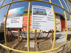 Bowness High School is shown in northwest Calgary, Alta on Wednesday March 23, 2016. The modernization of Bowness high school is being squeezed by funding shortfalls that could impact learning quality, say students' parents.