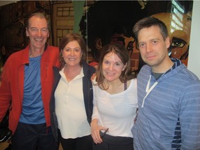 Cal 0312 Spin 3 All smiles at the inaugural Women for Men's Health Indoor Spin Fundraiser held Mar 5 at YYC Spin Cycle are renowned urologists Dr. Bryan Donnelly (left) and Dr. Eric Hyndman (right) with Calgary Prostate Cancer Centre executive director Pam Heard (second from left) and event chair Dr. Shelley Spaner. Nearly $70,000 was raised for the Centre this night.