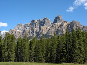 Castle Mountain a majestic site along the Trans Canada Highway.