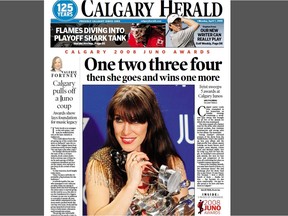 Calgary Herald front page (partial) from April 7, 2008