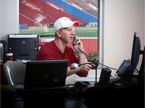 Calgary Stampeders new head coach Dave Dickenson in his office at McMahon Stadium in Calgary, Ab., on Friday March 4, 2016. Leah Hennel/Postmedia