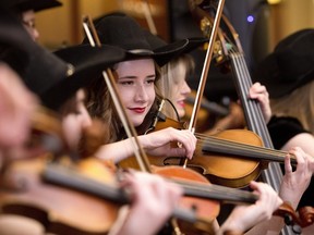 The Calgary Fiddlers perform before the Mayor's Lunch for Arts Champions Wednesday March 16, 2016 at the BMO Centre.  Their performance was part of the Telus Youth Arts Showcase of 150 music, dance and multi-media artists under 21 which opened the event. The awards are organized by Calgary Arts Development recognizing seven legacy artist award winners.