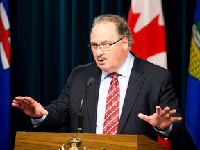 Minister of Transportation Brian Mason, pictured on February 29, 2016, in Edmonton. (Greg Southam)