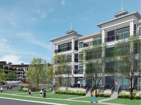An artist's rendering of the exterior of Auburn Walk, by Cardel Lifestyles, which is one of the multi-family developments in the community of Auburn Bay.