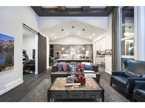 Soaring ceilings in the Rundle bungalow by Homes by Avi in the new community of Harmony.