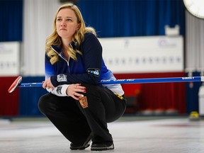 Team Canada skip Chelsea Carey practises in Calgary on Tuesday, March 15, 2016, before leaving for the Women's World Curling Championships.