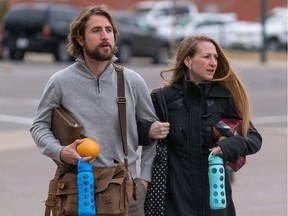 David Stephan and his wife Collet Stephan, make their way to court on March 15, 2016 in Lethbridge, Alberta.  The StephanÕs have been pleaded not guilty to failing to provide the necessities of life for 19-month-old Ezekiel, who died in March 2012 from meningitis.   POSTMEDIA/David Rossiter