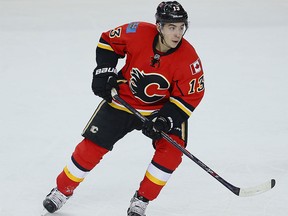 Johnny Gaudreau during NHL hockey in Calgary on Wednesday, March 9, 2016.