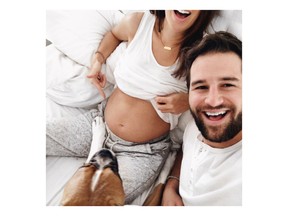 Former Bachelorette star Jillian Harris posted this photo on her blog to announce her pregnancy.