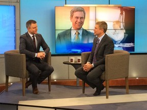 Pat Kiernan, right, on the CTV Morning Live Edmonton show. (Supplied photo by John Hanson/Postmedia)