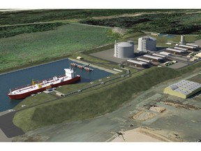 Artist's rendering of the proposed Jordan Cove LNG project.