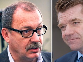 PC Leader Ric McIver (left) and Wildrose Leader Brian Jean.