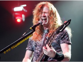 Megadeth's Dave Mustaine performing at Rexall Place in Edmonton. The band plays in Calgary Sunday.