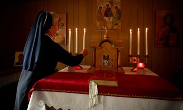 Sister Laura Prokop, 69, is the last nun living at the Sisters Servants of Mary Immaculate convent in Calgary, Ab., on Tuesday February 23, 2016. Leah Hennel/Postmedia