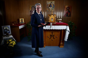 Sister Laura Prokop, 69, is the last nun living at the Sisters Servants of Mary Immaculate convent in Calgary, Ab., on Tuesday February 23, 2016. Leah Hennel/Postmedia