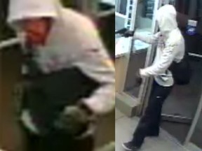 Police have released these images after a robbery at a Red Deer Pizza 73 location.