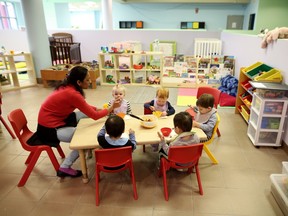 Some of the children at  Chapter 1 daycare in the Chinese Cultural Centre. Leah Hennel/Postmedia