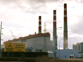 TransAlta's Sundance power plant facility is located about 70 kilometres west of Edmonton.