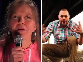 The duelling faces of Alberta's LGBTQ mom and dad rap battle.