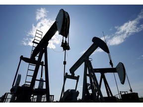 Pumpjacks pump crude oil near Halkirk, Alta., June 20, 2007. A program in Alberta to deal with thousands of dormant oil and gas wells that don't meet safety and monitoring standards needs to be strengthened, critics say as falling crude prices could see their numbers swell. Energy operators have brought about 3,600 wells in line with regulations as part of a compliance program the province launched in April. THE CANADIAN PRESS/Larry MacDougal // 1226-biz-xFPoil ORG XMIT: POS2015080311313465

0126 biz pelletier