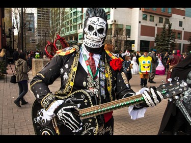 Juan Gallardo as Manolo from The Book of Life at the annual Parade of Wonders that kicks off the Calgary Comic & Entertainment Expo at the BMO Centre in Calgary, Ab., on Friday April 29, 2016. Mike Drew/Postmedia