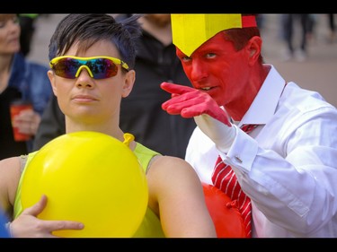 Joy and Anger at the annual Parade of Wonders that kicks off the Calgary Comic & Entertainment Expo at the BMO Centre in Calgary, Ab., on Friday April 29, 2016. Mike Drew/Postmedia