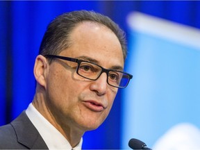 Alberta Finance Minister Joe Ceci's trip to sell the province's fiscal plan started with rating agency Moody’s Investors Service cutting its triple-A credit rating.