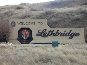 The City of Lethbridge sign.
