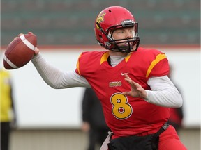 Andrew Buckley is leaving behind quite the void at quarterback for the U of C Dinos, who opened spring training camp this week. (File)