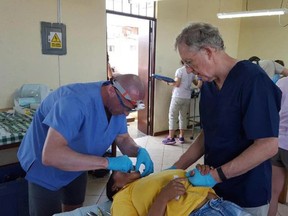 Dr. Kelly Brooke, left, and a team of about 25 people including pediatric dentists, hygienists and support crew travelled to South America with Kindness in Action, an Edmonton-based charity that works in developing countries around the world.