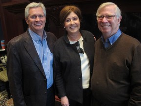 Pictured, from left, at the Prostate Cancer Centre (PCC) Volunteer Appreciation Breakfast held Apr 13 in the Founder's Room at Heritage Park are PCC board member David Ferguson, PCC executive director Pam Heard and invaluable volunteer Ross Hunter. Hunter was honoured this morning for his more than five years of volunteer service to the Centre.