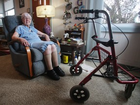 Erma Brown is photographed in the living room of her Black Diamond home on Thursday April 14, 2016.  Someone broke into her home over the weekend and stole jewelry including wedding bands.