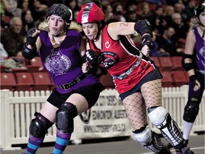 File photo from the Wild Rose Challenge roller derby jam in Edmonton in 2010.