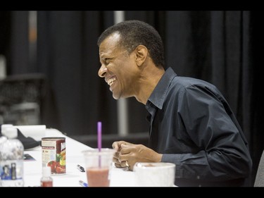 Actor Phil LaMarr signs autographs during the Calgary Comic and Entertainment Expo at Stampede Park in Calgary, Alta., on Saturday, April 30, 2016. Lyle Aspinall/Postmedia Network