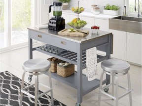 Crate and Barrel's Sheridan kitchen island can move wherever it's needed.