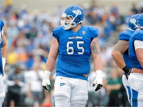 Dillon Guy is eager to prove that he's the top offensive lineman at the CFL draft, since recovering from a season-ending knee injury last fall during his final year with the University of Buffalo. (Courtesy University of Buffalo Athletic Department)