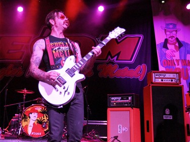 Eagles of Death Metal frontman and founder Jesse Hughes performs with the band at the Grey Eagle Events Centre in Calgary, Alta. on Friday April 29, 2016. The band is originally from Palm Desert, Calif, USA and was on stage in Paris, France during a terrorist attack.