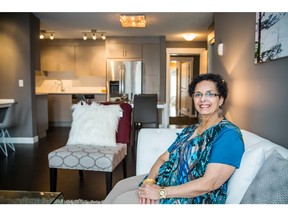 Elcina Sukhbir in one of the show suites at Orchard Sky by Truman Homes.