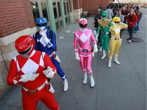 A group of Power Rangers lined up to get into the Calgary Comic & Entertainment Expo in 2012. This year's expo kicks off on Thursday.