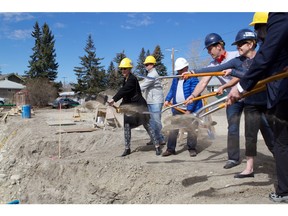 Brookfield Residential staff and buyers at the Henry in Parkdale during a sod-turning ceremony to mark the start of construction at the development.