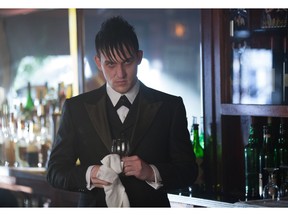 In this image released by Fox, Robin Lord Taylor portrays Oswald Cobblepot in a scene from "Gotham," airing Mondays at 8 p.m. EST on Fox.