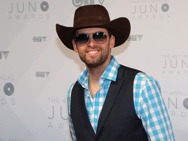 JUNO winner and 2016 nominee Dean Brody walks on the red carpet at the 2016 Juno Awards at the Saddledome in Calgary, Alta., on Sunday, April 3, 2016.  GAVIN YOUNG/POSTMEDIA
