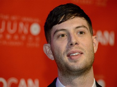 Sleepy Tom visits the 2016 JUNOs Green Carpet at the JUNO Gala in Calgary on Saturday, April 2, 2016. (Photo by Andy Maxwell Mawji/ Postmedia)